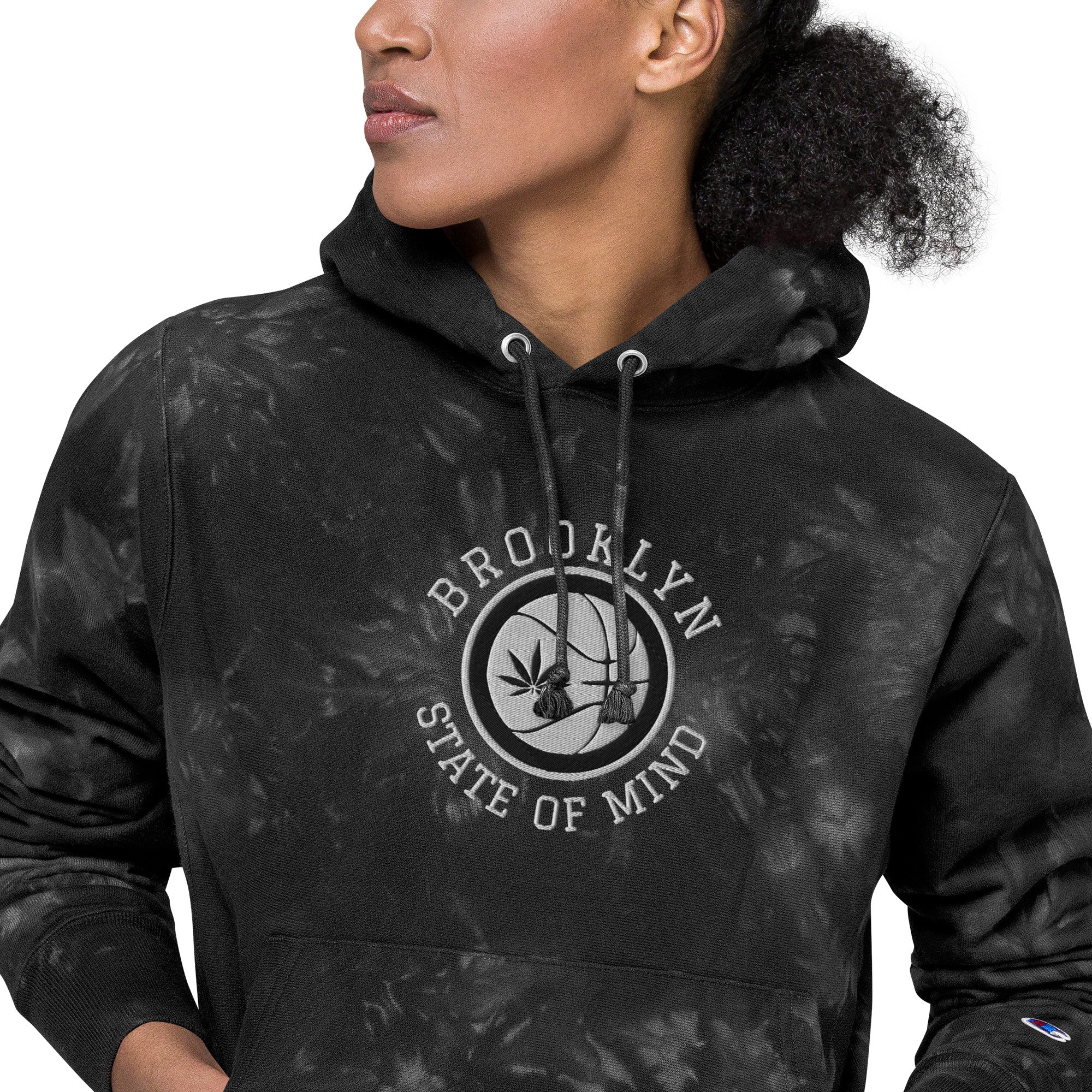 Brooklyn State of Mind Nets Unisex Champion tie dye hoodie Rep Your State of Mind by Michelle Crawford