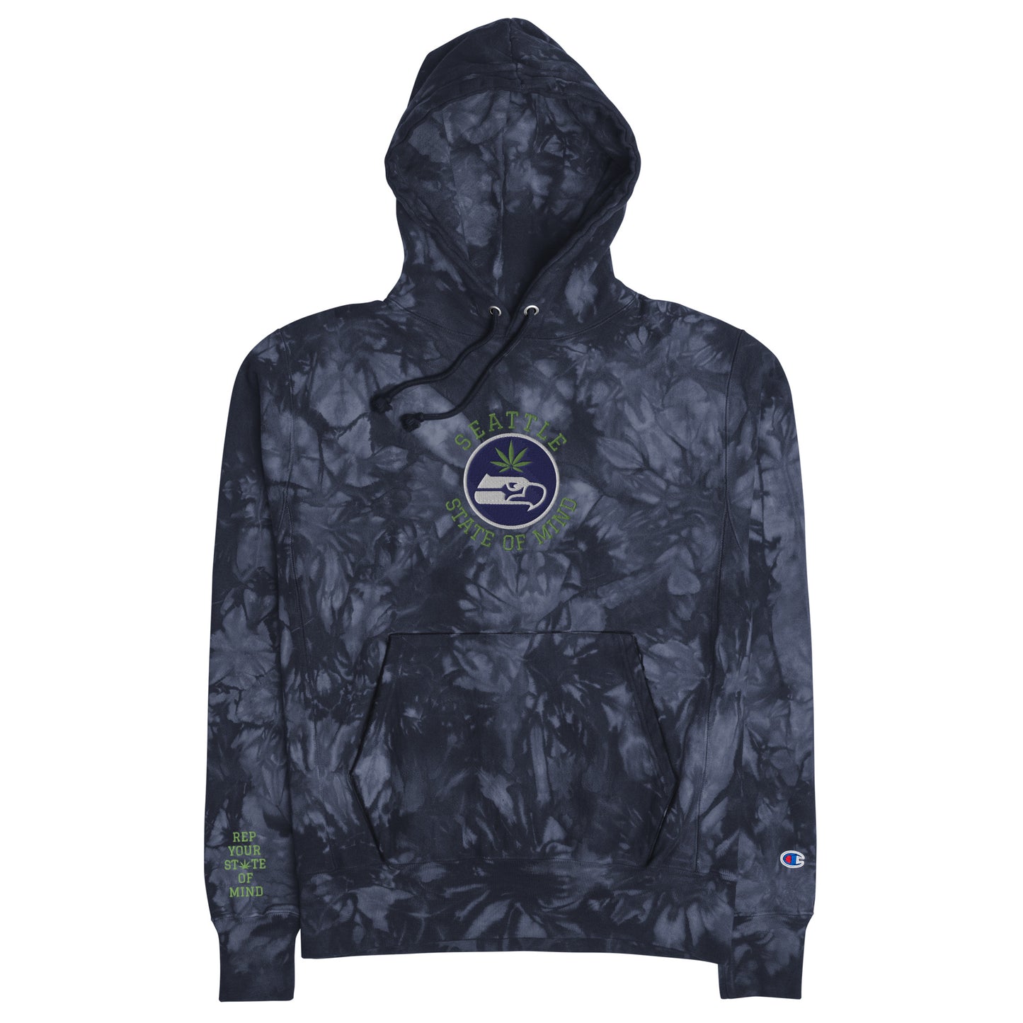 Seattle State of Mind Seahawks Team Unisex Champion tie-dye hoodie