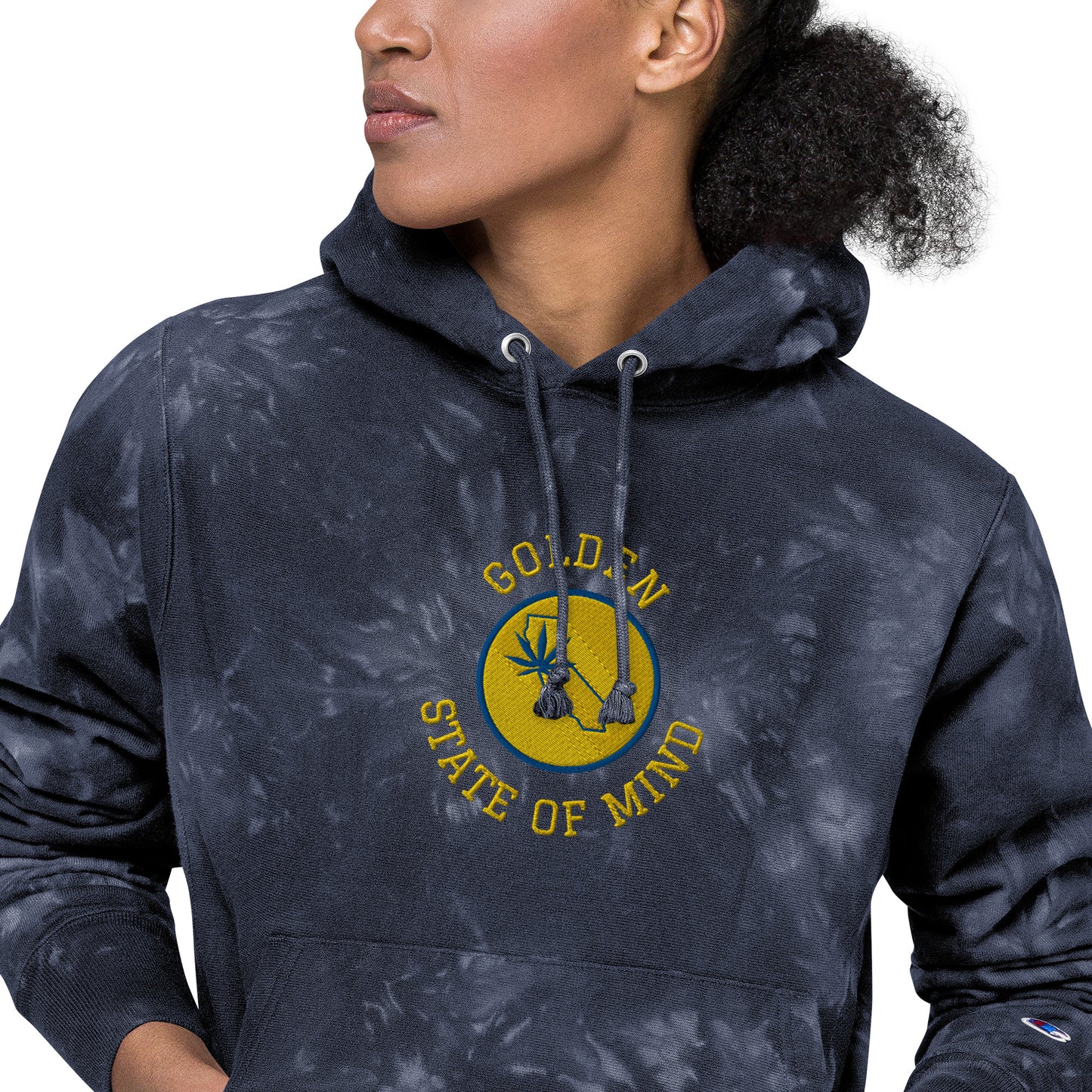 Golden State of Mind Warriors Unisex Champion tie-dye hoodie