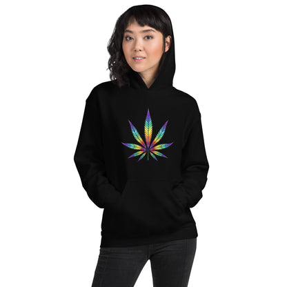 Rainbow Leaf Rep Your State of Mind Unisex Hoodie Cannabis Marijuana Pot Weed Advocacy