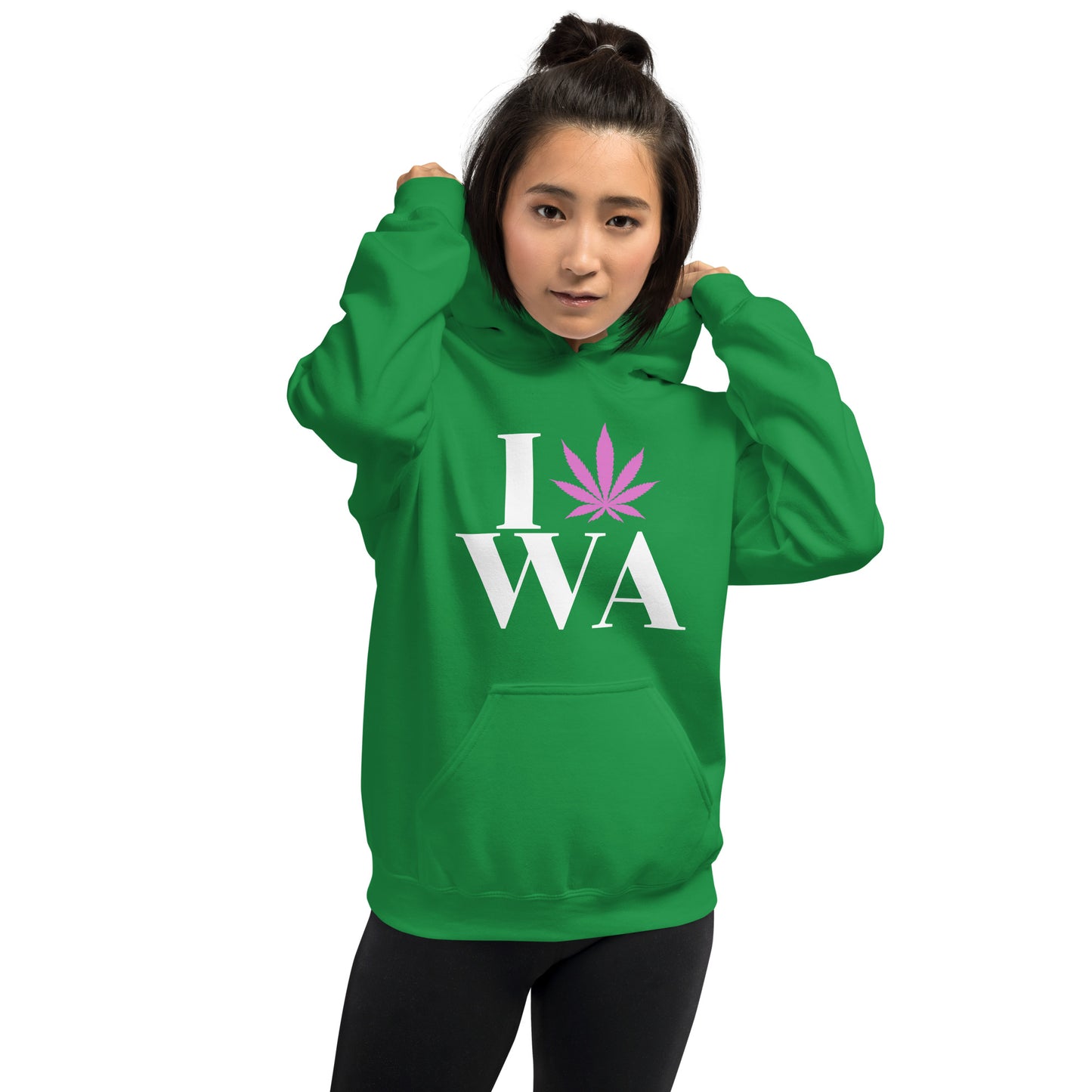 Washington I Leaf WA Unisex Hoodie USA Cannabis Marijuana Pot Weed Advocacy