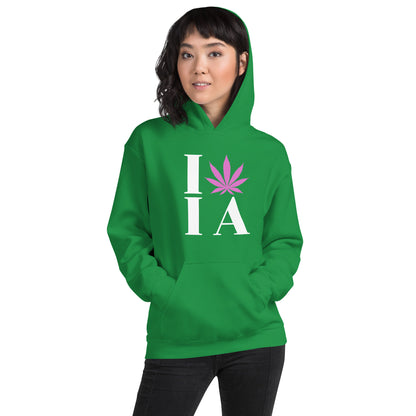 Iowa I Leaf IA Unisex Hoodie USA Cannabis Marijuana Pot Weed Advocacy