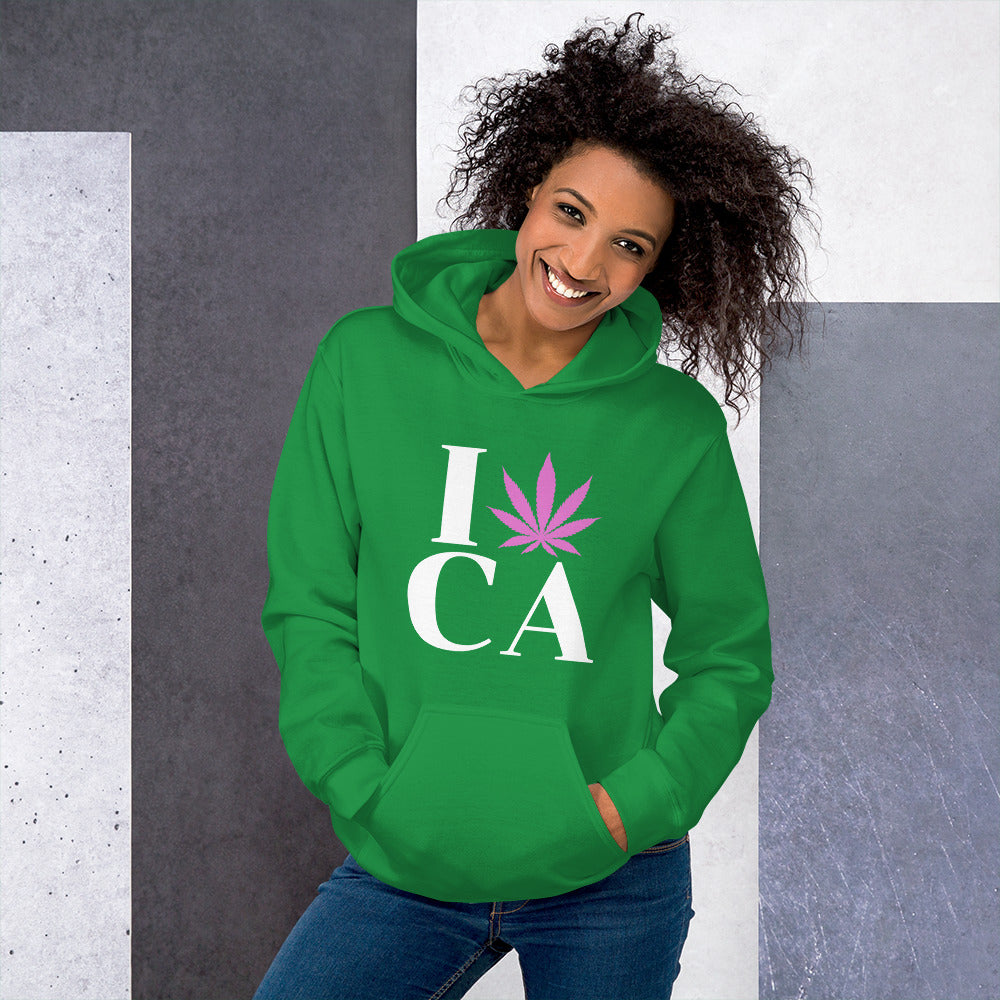 California I Leaf CA Canada Unisex Hoodie USA Cannabis Marijuana Pot Weed Advocacy