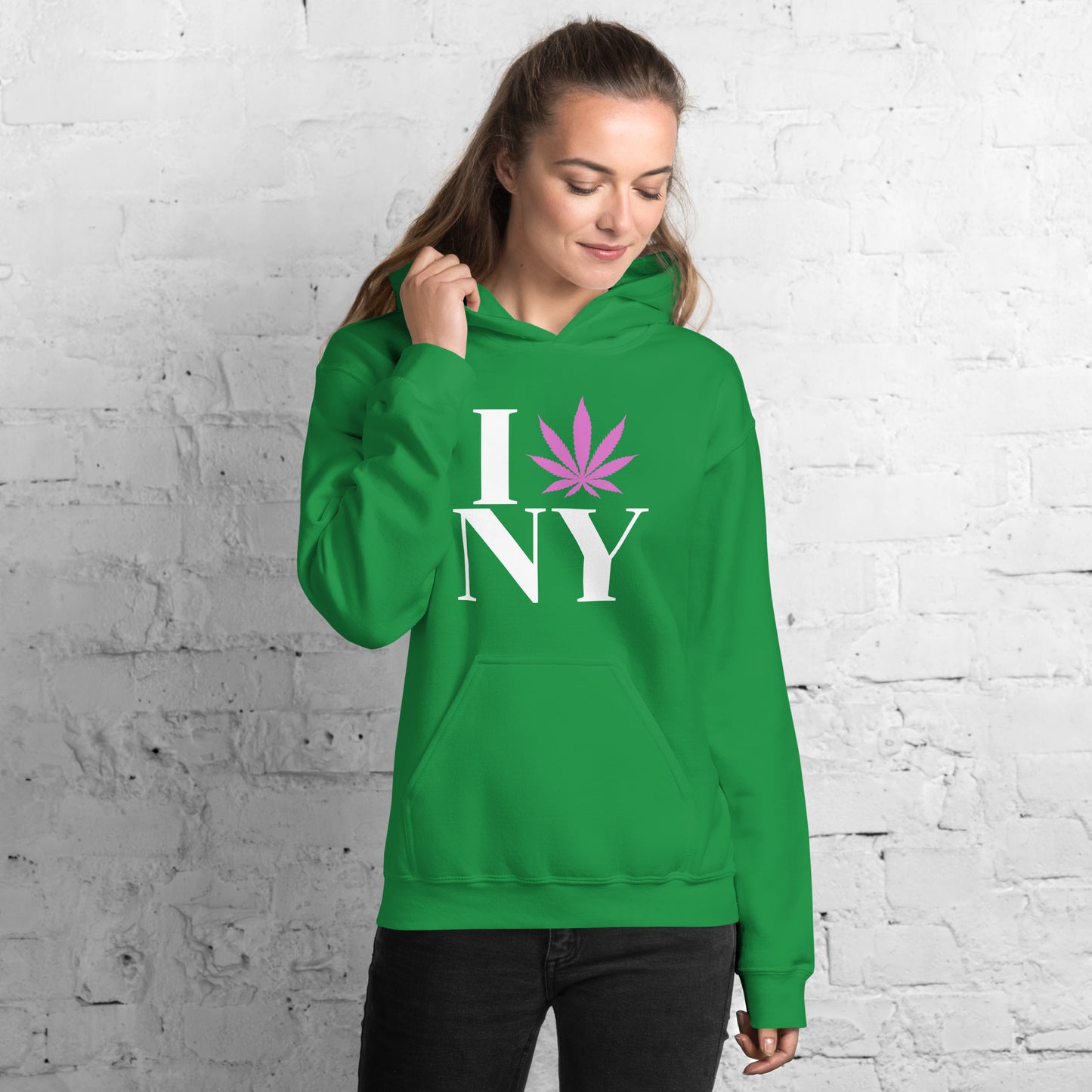 New York I Leaf NY Unisex Hoodie USA Cannabis Marijuana Pot Weed Advocacy