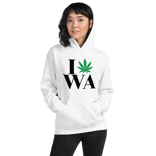 Washington I Leaf WA Unisex Hoodie USA Cannabis Marijuana Pot Weed Advocacy