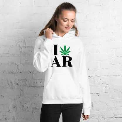 Arkansas I Leaf AR Unisex Hoodie USA Cannabis Marijuana Pot Weed Advocacy