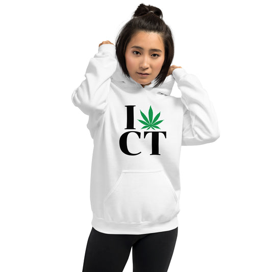 Connecticut I Leaf CT Unisex Hoodie USA Cannabis Marijuana Pot Weed Advocacy