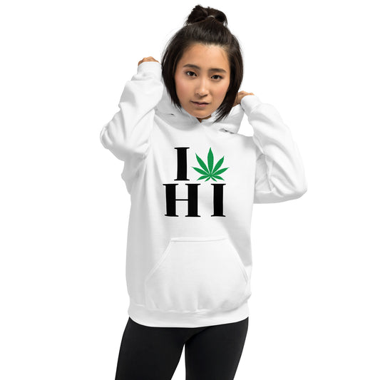 Hawaii I Leaf HI Unisex Hoodie USA Cannabis Marijuana Pot Weed Advocacy