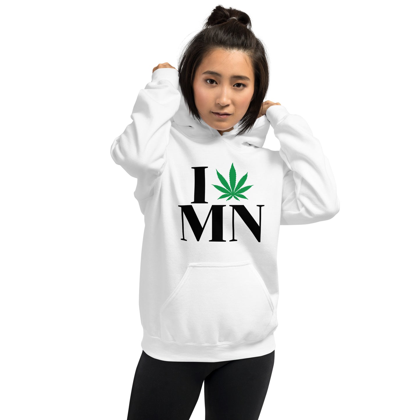 Minnesota I Leaf MN Unisex Hoodie USA Cannabis Marijuana Pot Weed Advocacy