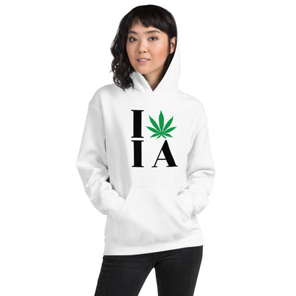 Iowa I Leaf IA Unisex Hoodie USA Cannabis Marijuana Pot Weed Advocacy