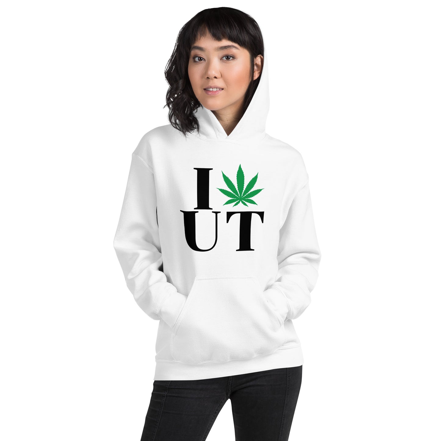 Utah I Leaf UT Unisex Hoodie USA Cannabis Marijuana Pot Weed Advocacy
