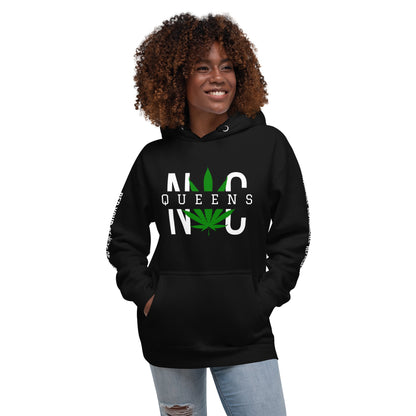 Queens NYC Leaf Print Unisex Hoodie