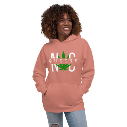 Queens NYC Leaf Print Unisex Hoodie