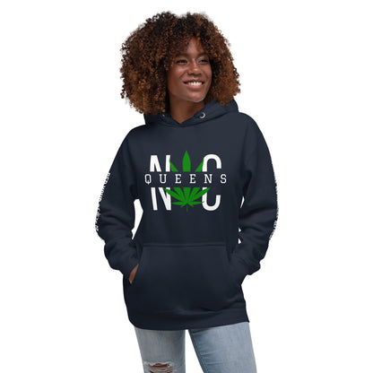 Queens NYC Leaf Print Unisex Hoodie