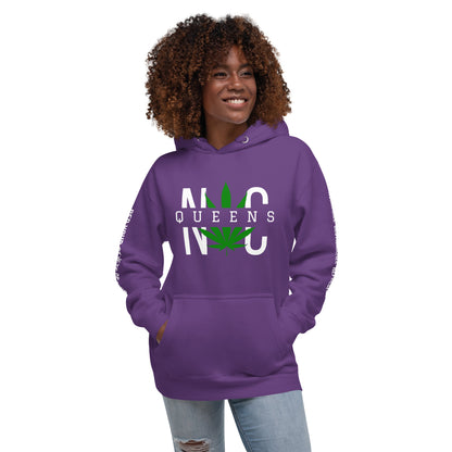 Queens NYC Leaf Print Unisex Hoodie